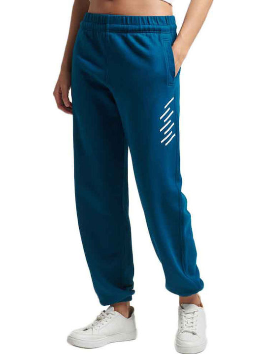Code Core Sport Hohe Taille Jogginghose Jogger Blau