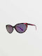 Volcom Butter Women's Sunglasses with Plastic Frame Gloss Purple Tort / Gray VE02703421