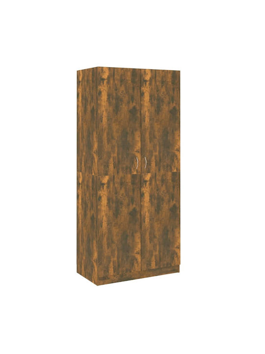 Double Door Wardrobe Καπνιστή Δρυς 90x52x200cm