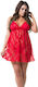 Perfect4u Set Sexy Babydoll Nachthemd mit String Rot