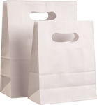 Χάρτινες Σακούλες Συσκευασίας Χούφτα Λευκές 22x18x8εκ. 600τμχ