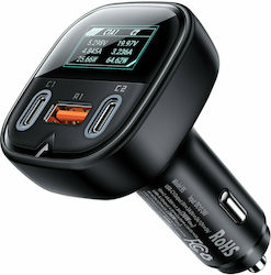 Acefast B5 Φορτιστής Αυτοκινήτου με Θύρες 1xUSB-A 2xType-C