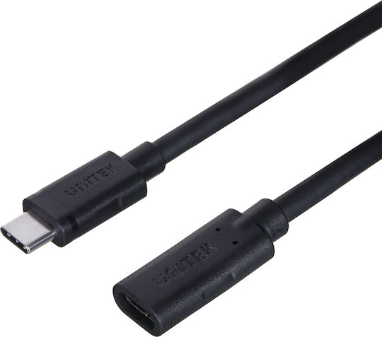 Unitek USB 3.2 Video Cable USB-C male - USB-C female 100W PD Μαύρο 1m C14086BK-1M