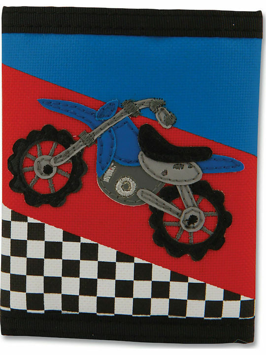 Stephen Joseph Motocross Kids Wallet with Coins with Velcro Blue