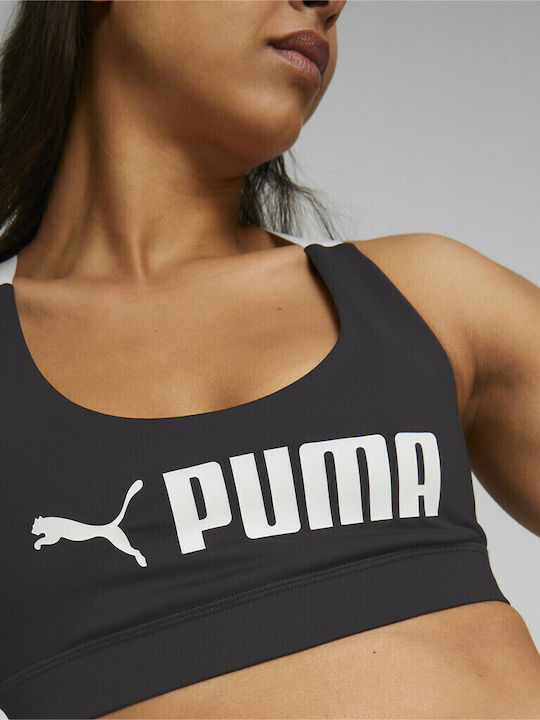 PUMA Γυναικείο Αθλητικό Μπουστάκι Μαύρο με Ελαφριά Ενίσχυση