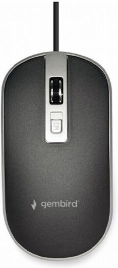 Gembird MUS-4B-06 Ενσύρματο Ποντίκι Black/Silver