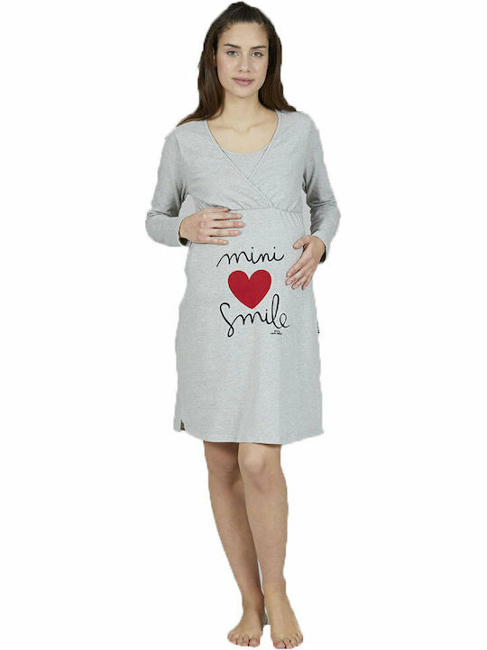 Happy People Nightgown Maternity & Nursing Gray