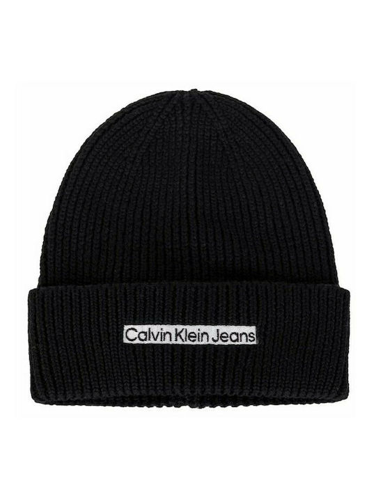 Calvin Klein Beanie Ανδρικός Σκούφος με Rib Πλέξη σε Μαύρο χρώμα