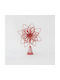 Spitze Blume Rot mit Blume 24x30cm
