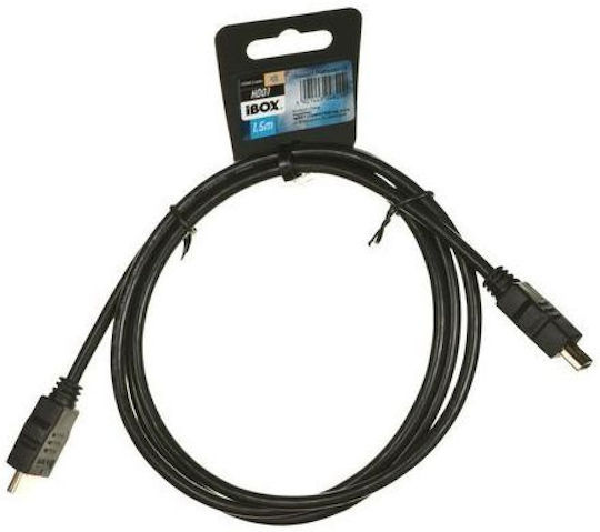 iBox HDMI 1.4 High Speed 1080p 120Hz Braided Cable HDMI male - HDMI male 1.5m Μαύρο