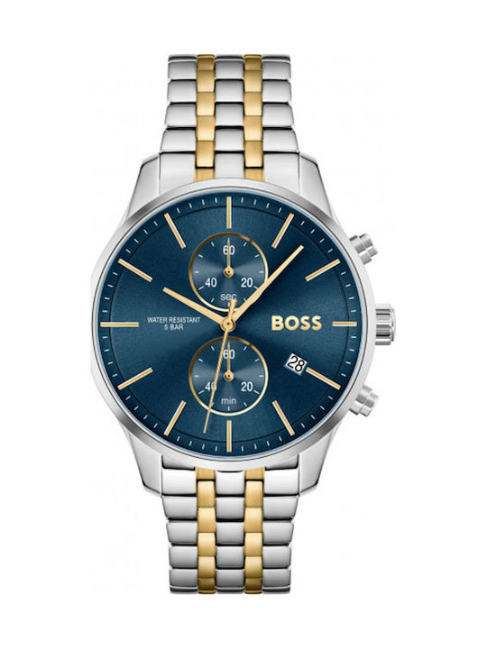 Boss Associate Men's Watch 42mm Chronograph Battery with Metal Bracelet