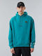 New Era Men's Sweatshirt with Hood and Pockets Petrol Blue