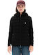 Women's Short Puffer Jacket for Winter with Hood Black