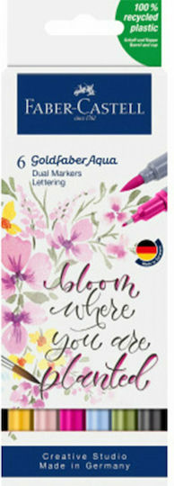 Faber-Castell Goldfaber Aqua Lettering Zeichenmarker 0.6mm Mehrfarbig 6Stück