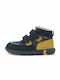Junibo Παιδικά Sneakers High Ανατομικά με Σκρατς Navy Μπλε