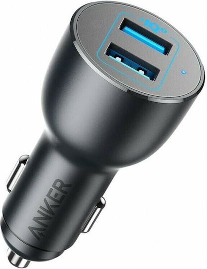 Anker Car Charger 36W Fast Charging with Ports: 2xUSB Black Color