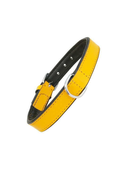 Gloria Soft Padded 8432288110942 Dog Collar Leather In Yellow Colour 20mm x 40cm