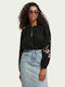 Women's Blouse Long Sleeve with V Neckline Black