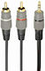 Cablexpert Καλώδιο Ήχου 3.5mm male - RCA male Μαύρο 2.5m με Επίχρυσους Ακροδέκτες CCA-352-2.5M