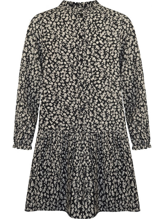 Children's Dress Long Sleeve Floral Gray