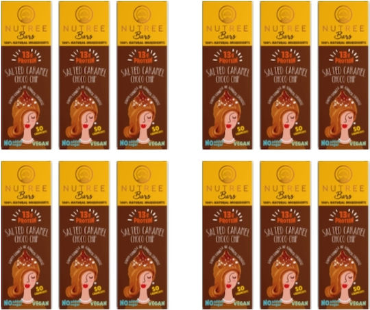 Nutree Crunch Блокчета с 32% Протеин & Вкус Salted Caramel Choco Chip 12x50гр