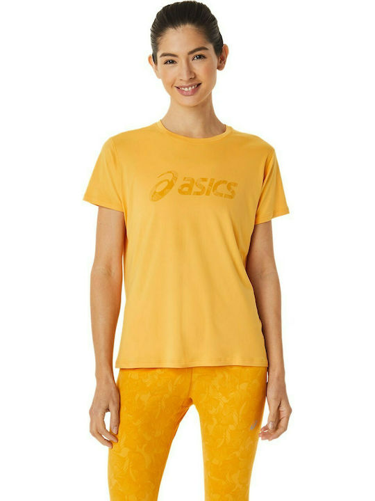 ASICS Damen Sportlich T-shirt Gelb