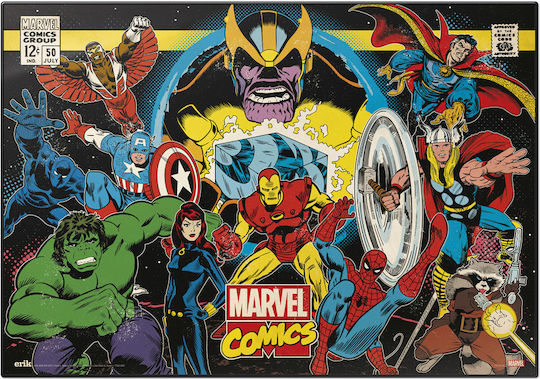 Grupo Erik Single Desk Pad Plastic Marvel Retro Multicolour 49.5x34.5cm