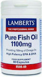 Lamberts Pure Fish Oil Fischöl Hochwirksame EPA & DHA 1100mg 60 Mützen
