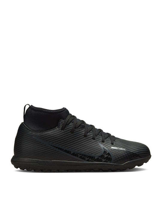 Mercurial Superfly 9 Kids Turf Soccer Shoes with Sock Black