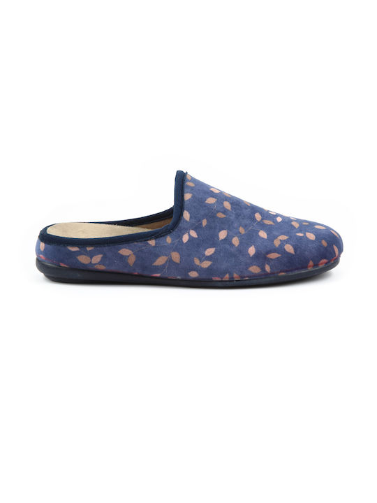 Papuci cu model de frunze - FSHOES - BLUE