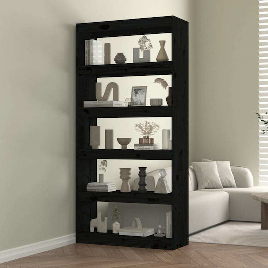 Bibliothek Schwarz 80x30x167,4cm