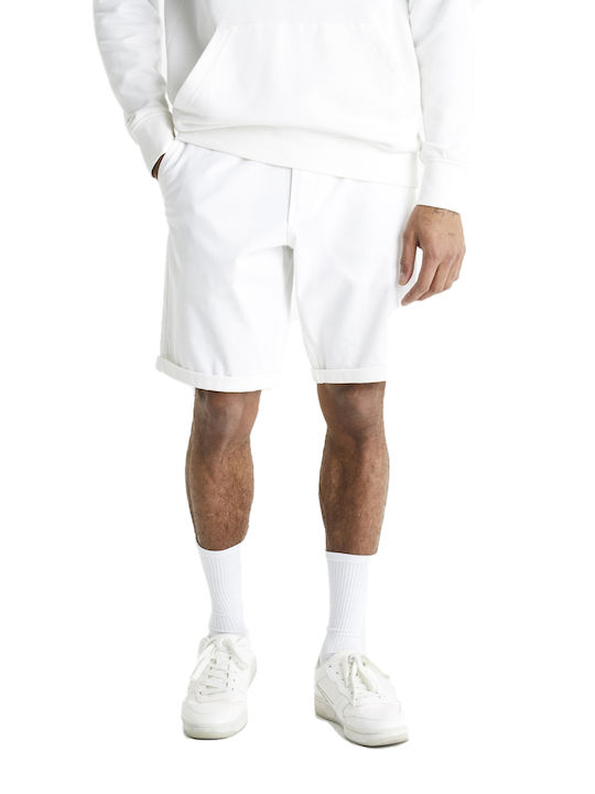 Celio Men's Chino Monochrome Shorts Bianco