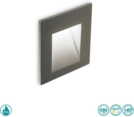 Ideal Lux Wall-Mounted Outdoor Spot Light LED IP65 2W with Warm White Light 6.5x7x7εκ.