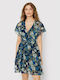 Guess Dahlia Sommer Mini Kleid mit Rüschen Marineblau