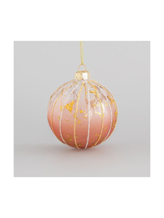 Set 4 Glasartige Kugel Ornament 8cm Verschiedene Designs