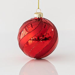 Eurolamp Weihnachtshänger Kugel Ornament Glas Rot Set 4Stück