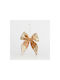 Hängender Bogen Ornament Stoff Gold mit Glitzer 15x15cm