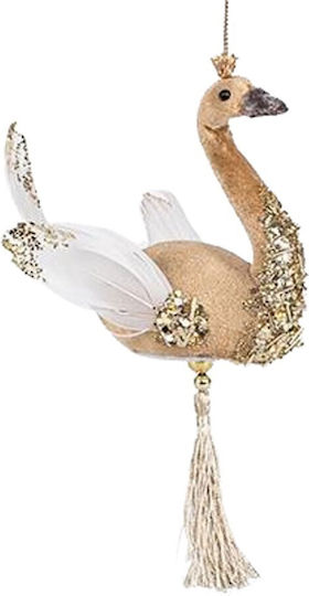 Hanging Swan Ornament Gold 22x13cm