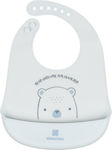 Kikka Boo Bear With Me Waterproof Bib Silicone with Button & Pocket Blue