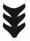 Damen Brasilien 3Pack Nahtlos Schwarz