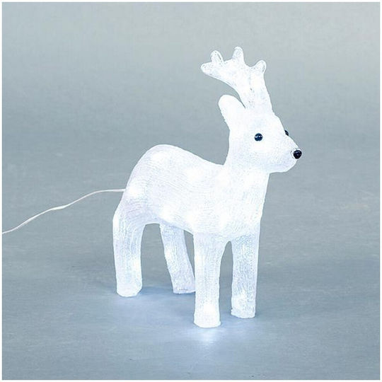 Eurolamp Illuminated Christmas Plastic Figure Reindeer White Height 35cm