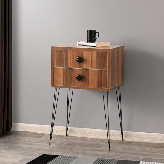 Luna Holz Nachttisch Braun 45x35x70cm