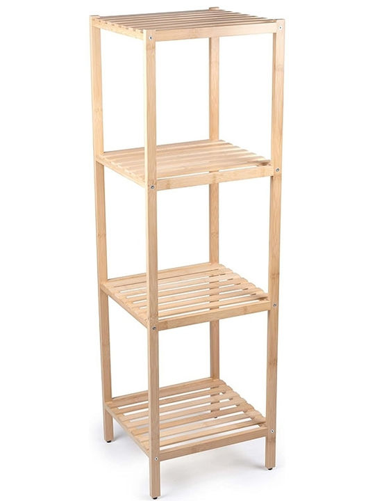 Aria Trade AT00010298 Floor Bathroom Shelf Bamboo with 4 Shelves 33x32x108.5cm