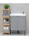 ArteLibre Επιδαπέδια Ραφιέρα Μπάνιου Bamboo με 4 Ράφια 33x32x108.5cm Καφέ