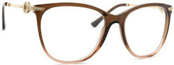 Bvlgari Women's Butterfly Prescription Eyeglass Frames Brown BV4209B 5476