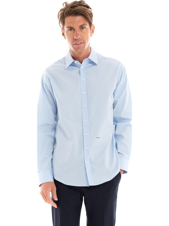 Dsquared2 Long-sleeved Cotton Shirt Light Blue