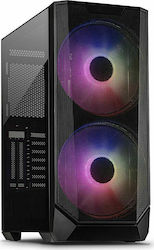 Inter-Tech IT-3503 Airstream Gaming Full Tower Computer Case with Window Panel and RGB Lighting Black