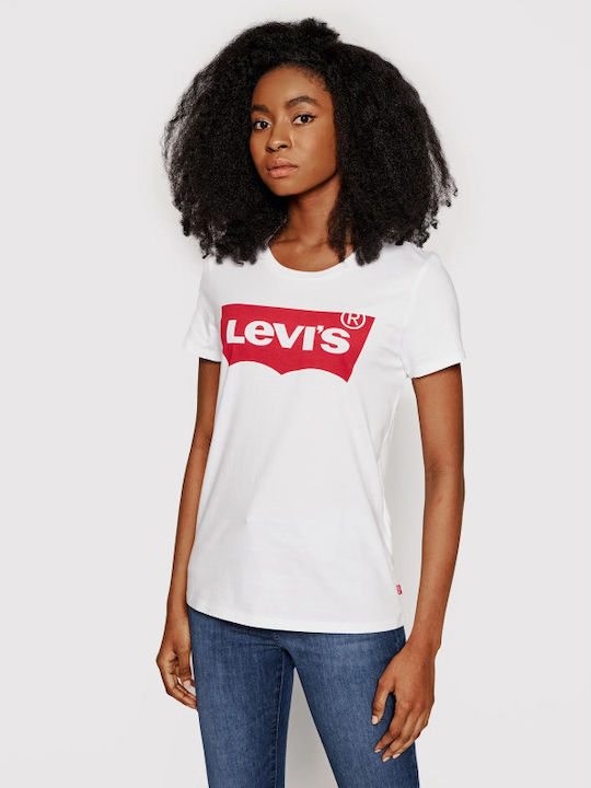 Levi's The Perfect Tee Peanuts De vară Feminină Din bumbac Bluză Mâneci scurte Albă