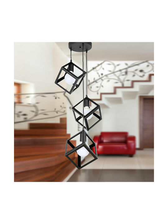Megapap Thora Pendant Light Black Grid with Soc...