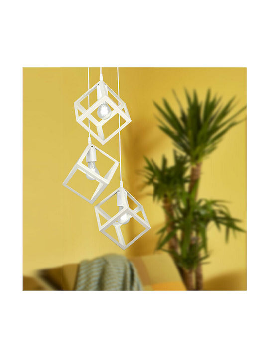 Megapap Thora Pendant Light White Grid with Soc...